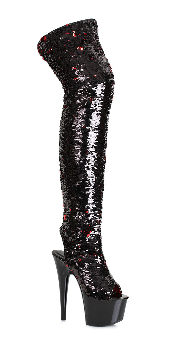 Striking Sequin Over The Knee Boot, Sequin Boots