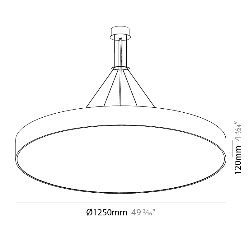 Sign Suspension Direct 1250mm / 49 3/16" 213.5W LED (Zhaga Standard) 2700K / 3000K