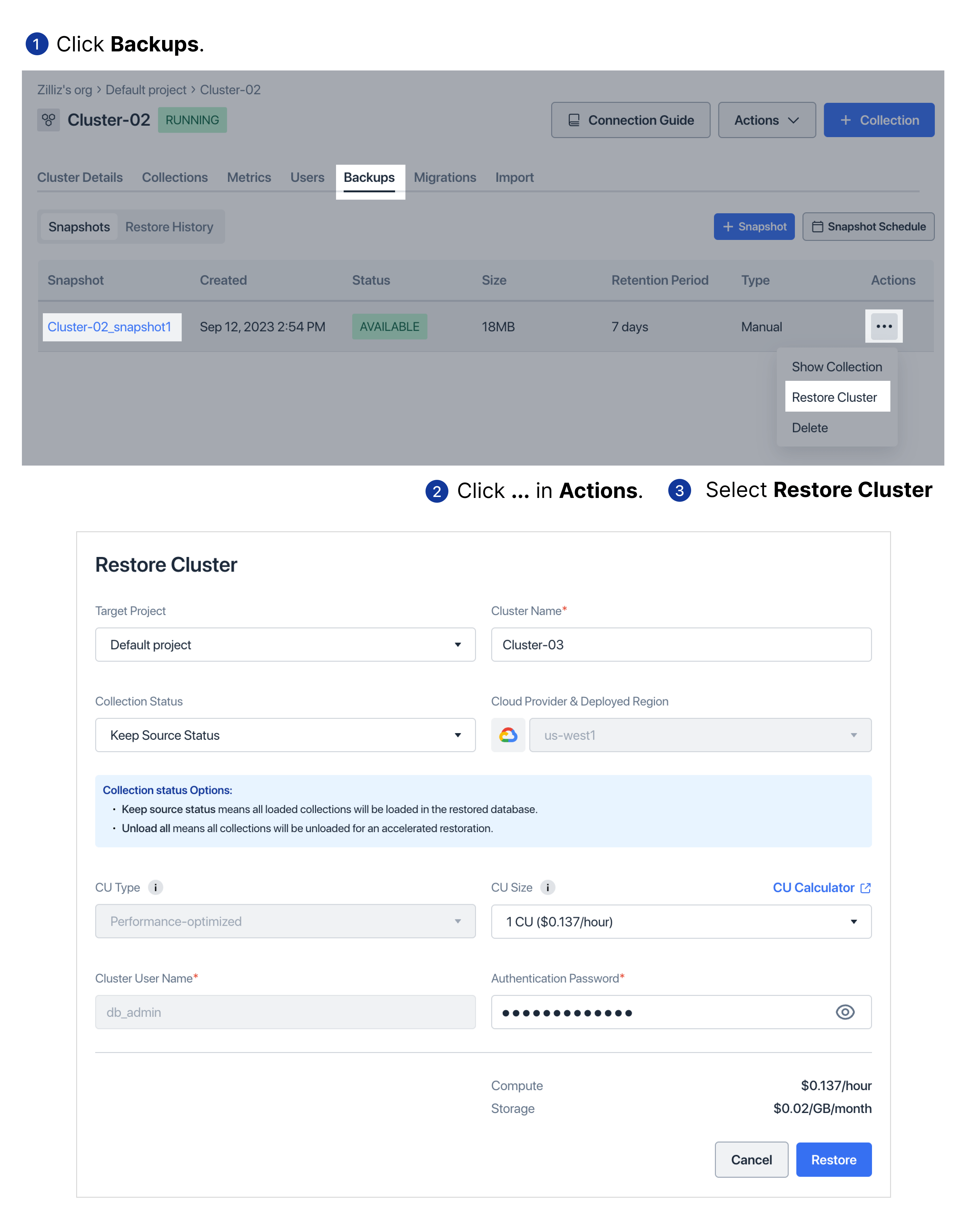 Restore from Snapshot
