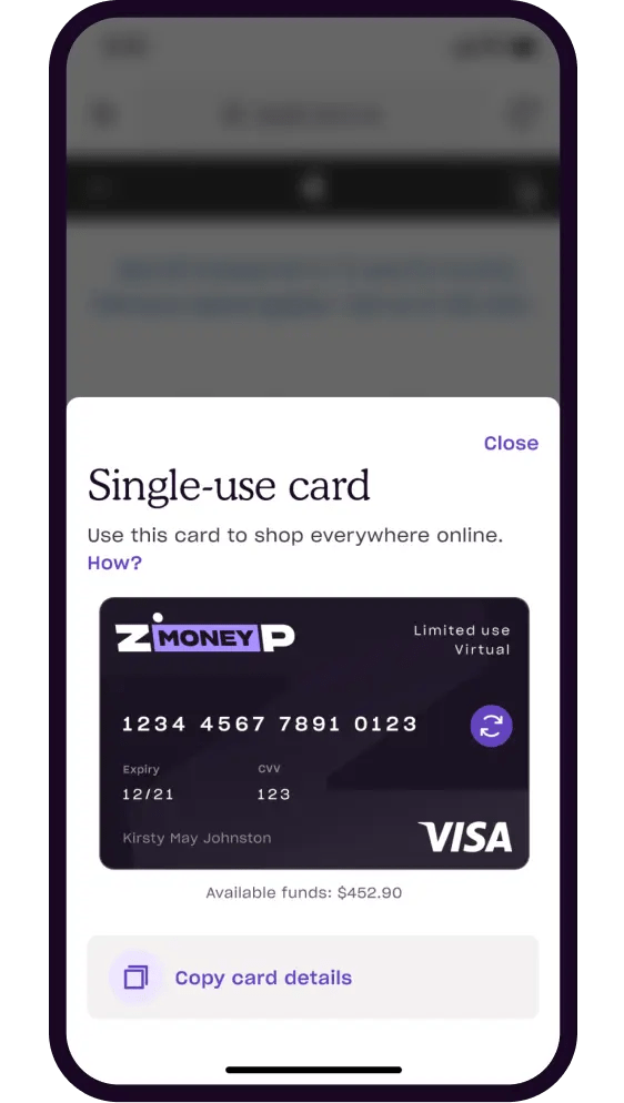 Shop online, anywhere Visa is accepted with Zip's singleuse card
