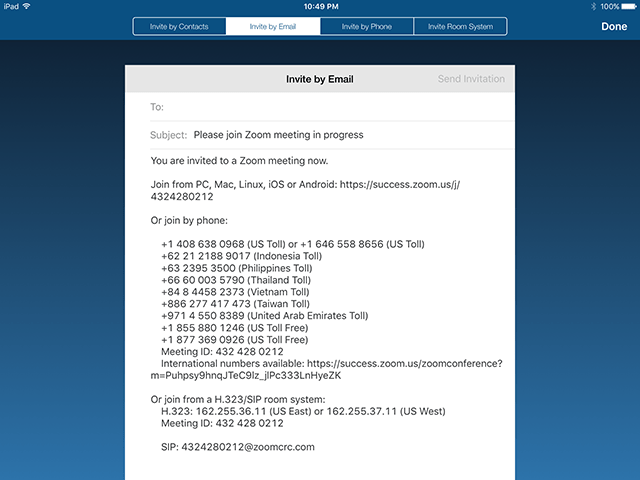 Inviting others to join a Zoom Rooms meeting Zoom Help Center
