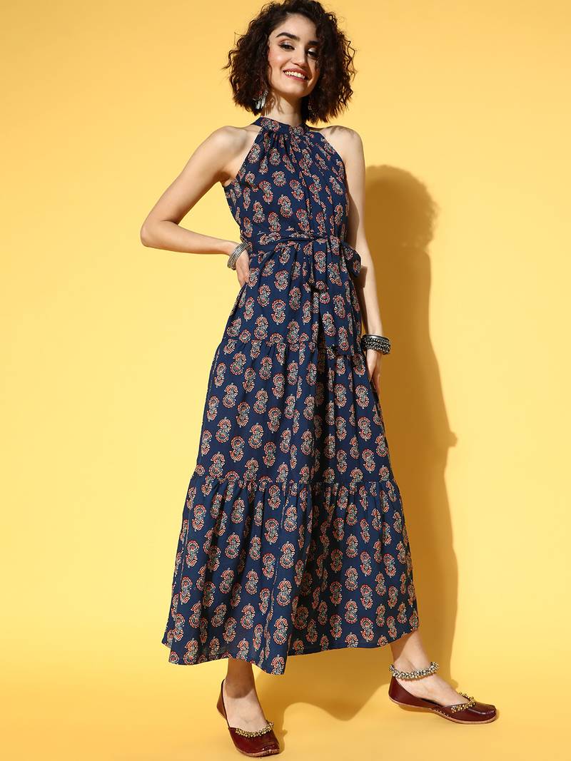 Blue printed cotton maxidresses YUFTA 3765122