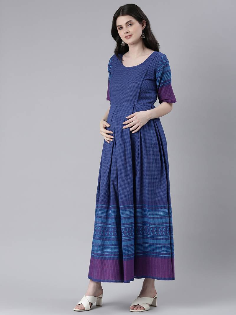 Blue woven cotton maxidresses Swishchick 4096058