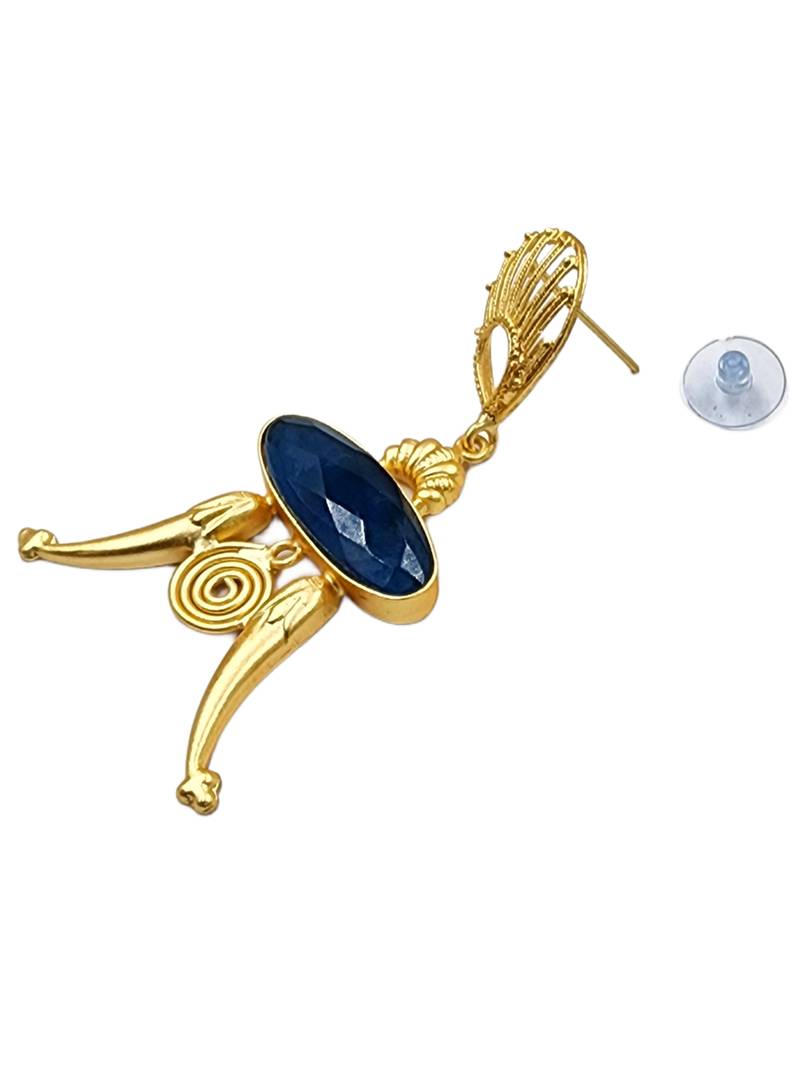 Goldplated designer handmade mint & white stonestudded & beaded