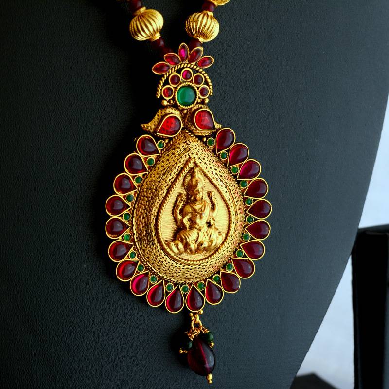 Laxmi necklace 220(temple jewellery) Radhas Creations 255929