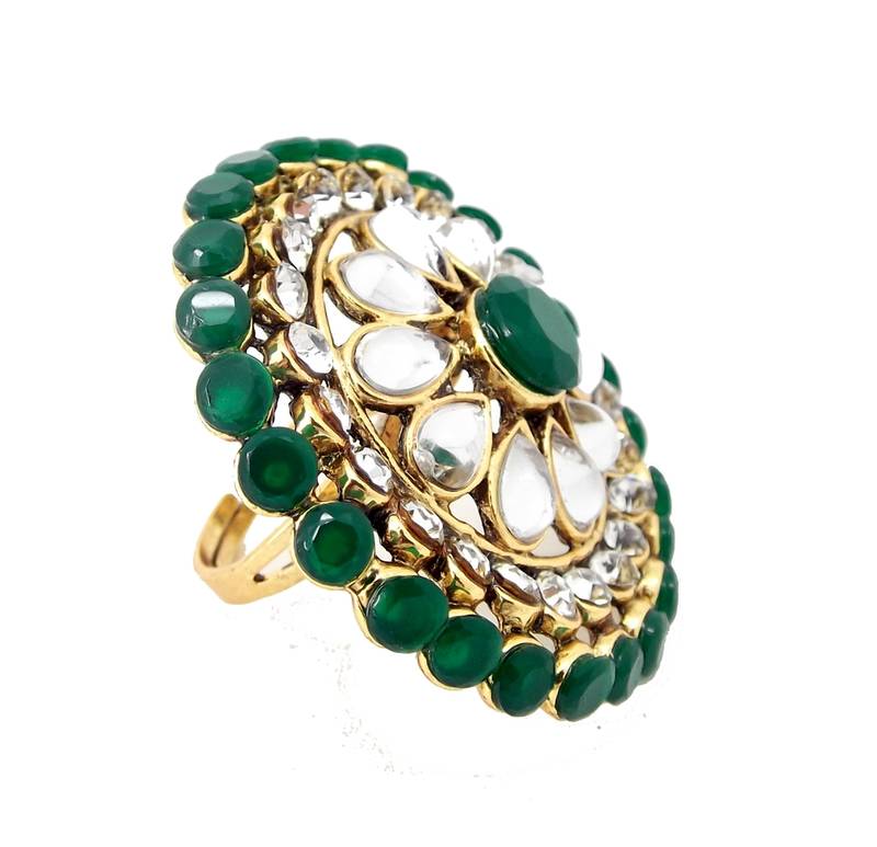 Green cubic zirconia rings Biyu 1786128