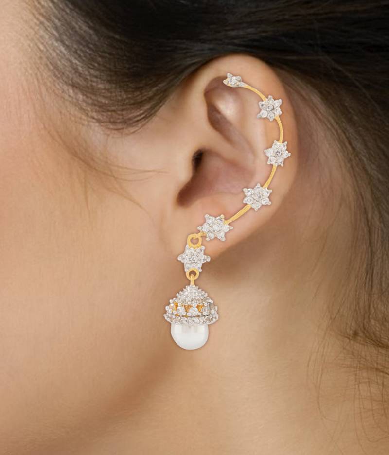 Multicolor pearl earcuffs Jewels Galaxy 1804808