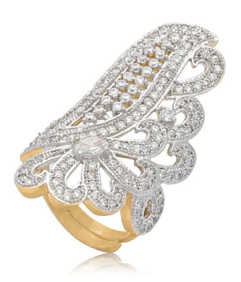 Gold cubic zirconia rings Jewels Galaxy 1821519