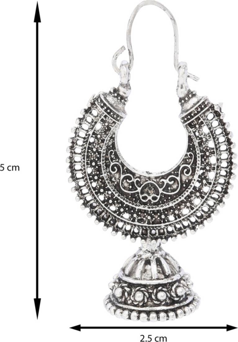 Silver Oxidised Hoop Jhumka Earrings Crazy To Wear 1901121