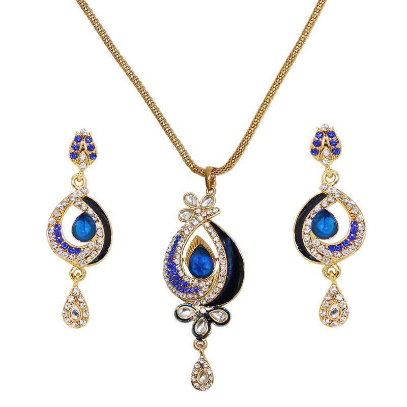 Blue diamond necklacesets Soni art jewellery 2011287
