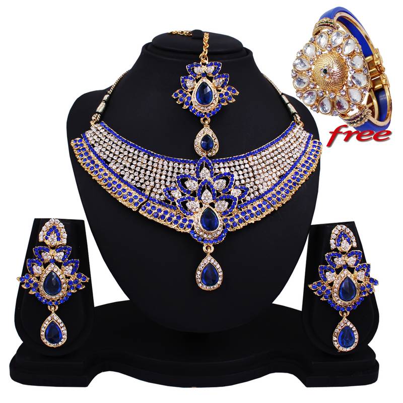 Blue diamond necklacesets Soni art jewellery 2012267