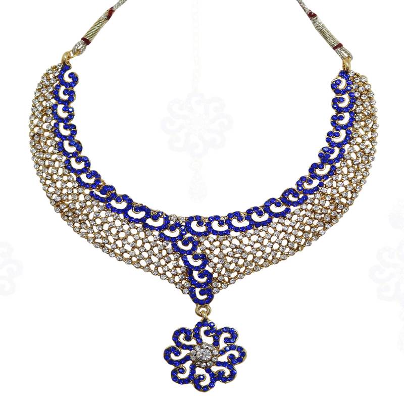 Blue diamond necklacesets Soni art jewellery 2012446