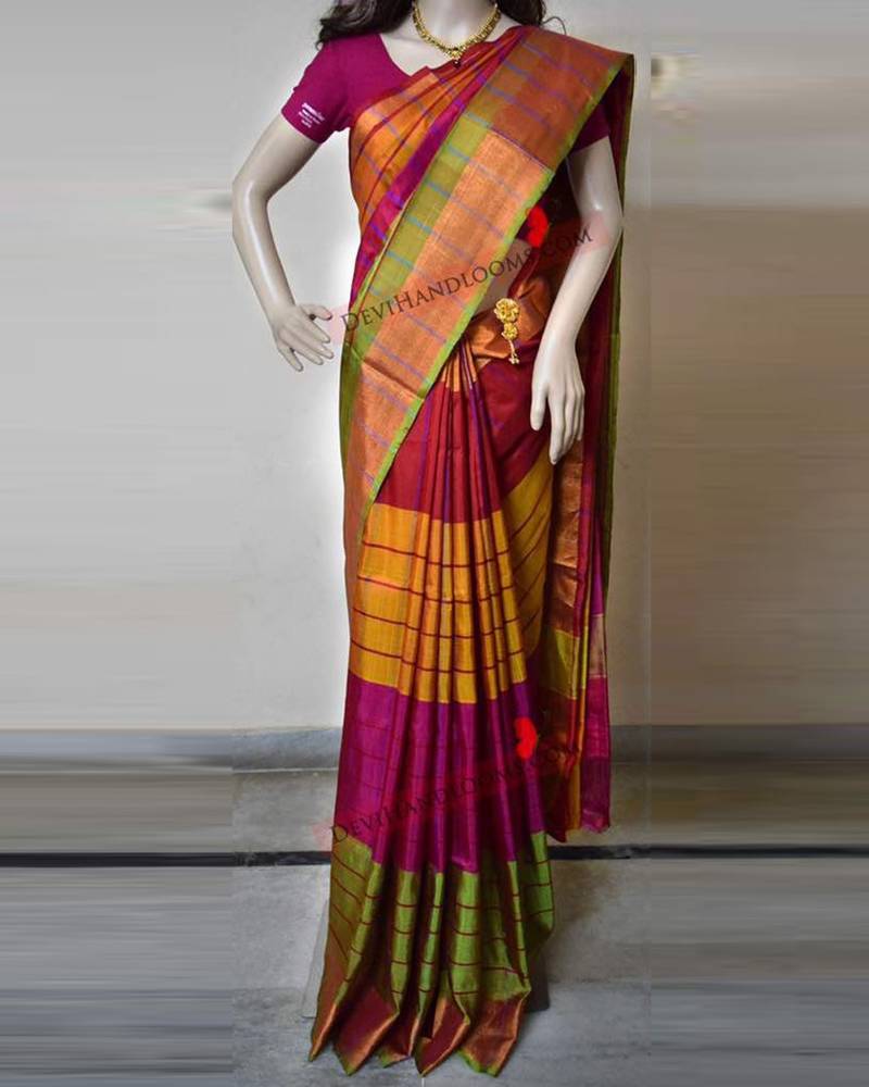 Multicolor printed art silk saree with blouse Shree Impex 2084169