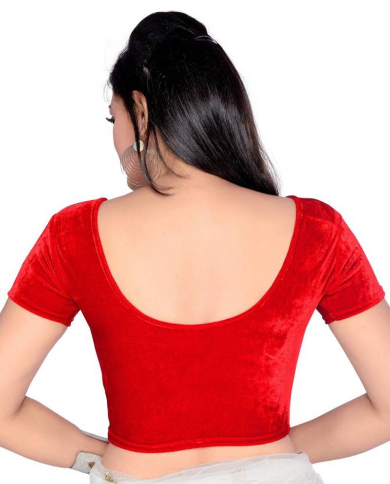 Red Color Velvet Designer Blouse Materials Fonix Corporation 2199599