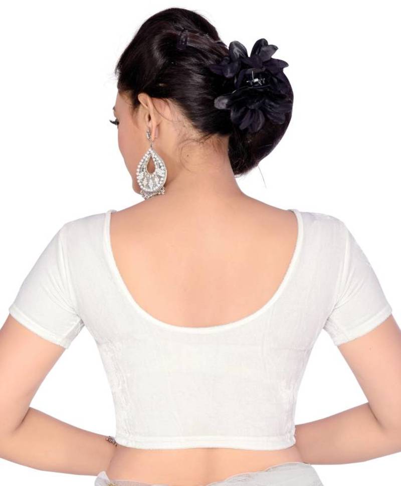 White Color Velvet Designer Blouse Materials Fonix Corporation 2199600