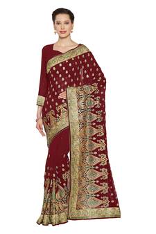 Maroon Colour Wedding Sarees Online Buy Fashionable Maroon Wedding