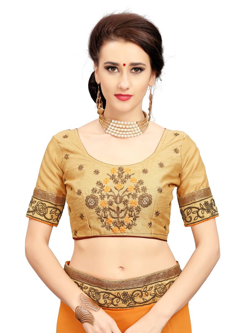 Mustard embroidered saree with blouse GLORY SAREES 2458827