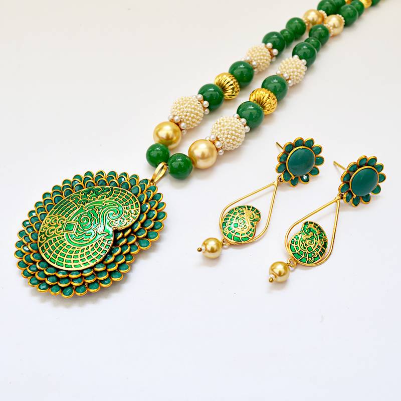 Green Pearl Necklace Sets MK Jewellers 2583488
