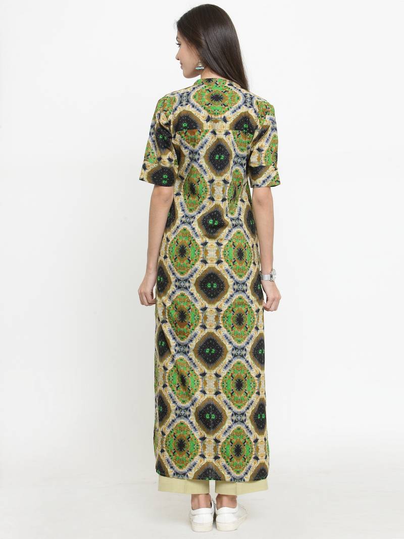 Indibelle Multicolor woven cotton kurti with trouser indibelle 2734228