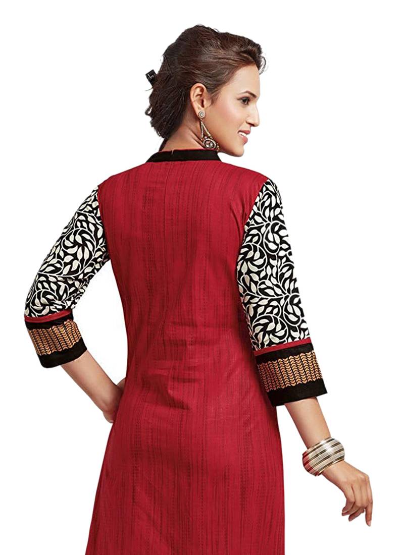 Red printed cotton kurti Biyu 2788613