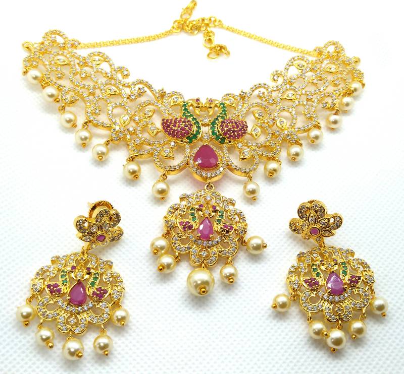 Multicolor cubic zirconia jewellery Mokshi Collections 2831074