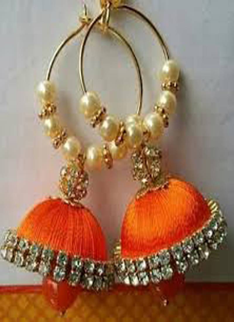 Orange earrings JANKI CREATION 2887326