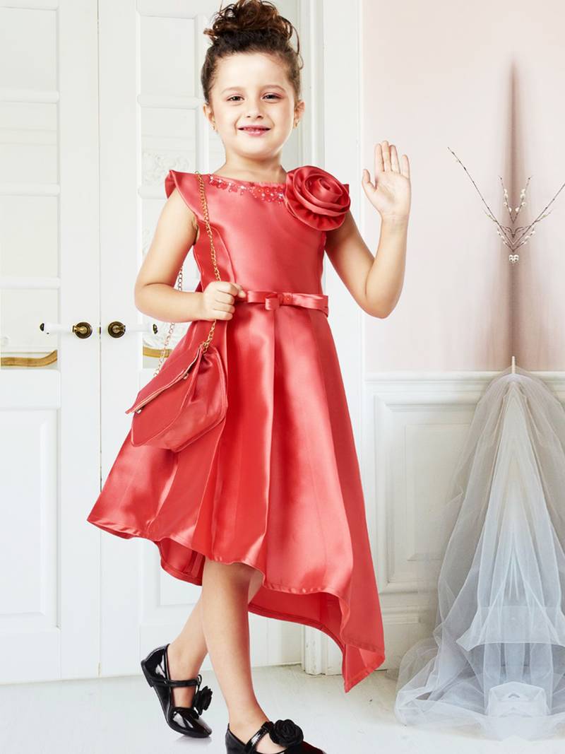 Pink embroidered silk kids gowns The Fashion Couture 2887371