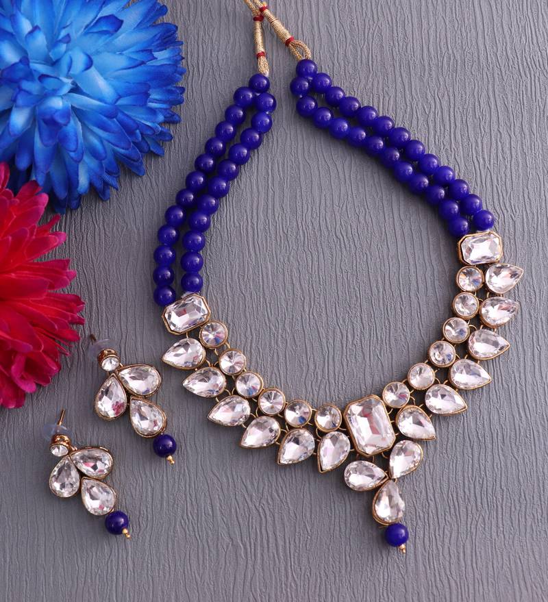 Blue diamond necklace sets Silvero 2890673