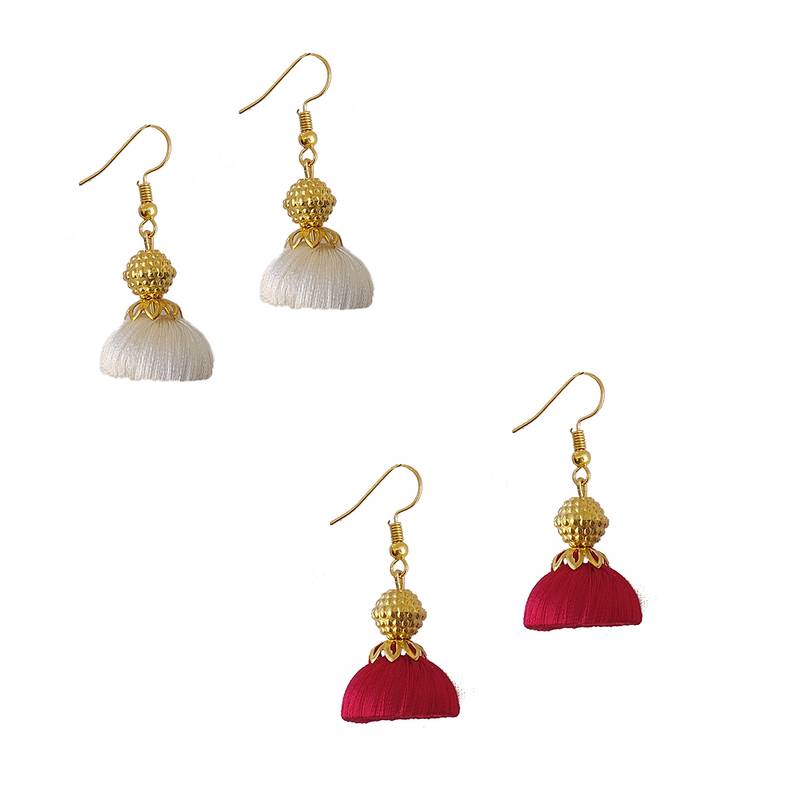 Multicolor combo silk thread earrings Akshara 2895289