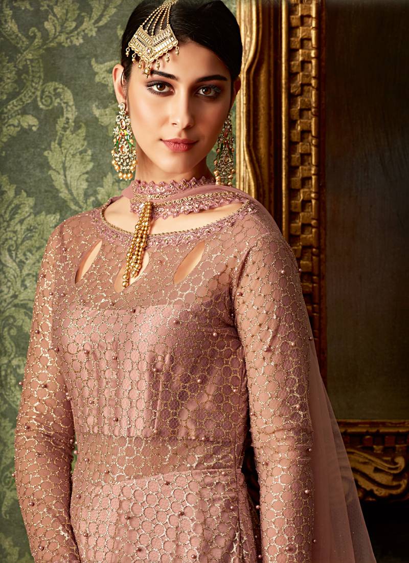 Rose Embroidered Jacquard Salwar Suits Vasu Sarees 2919976
