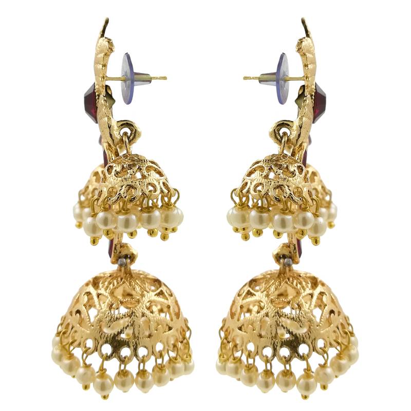 Stylish Party Wear Traditional Pearl Latkan Jhumka Jhumki Earrings
