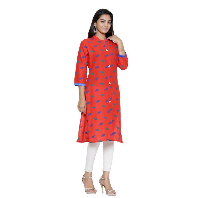 Red printed cotton cottonkurtis Rajasthani Sarees 3044826