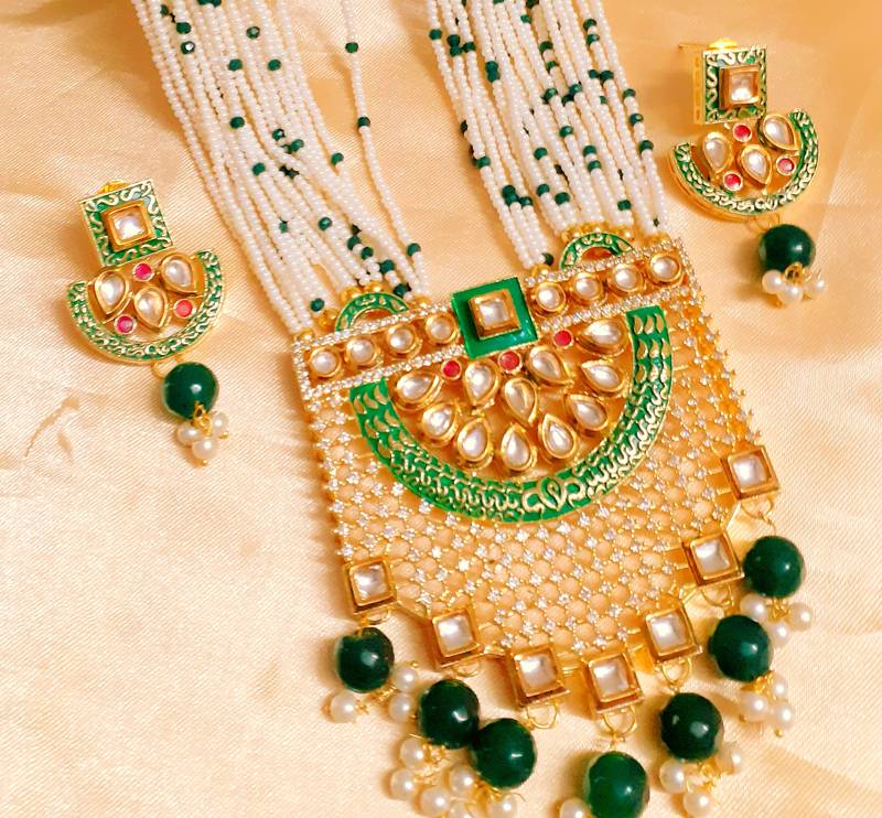 Wedding Exclusive Green Kundan Necklace Sets Runjhun Jewellery 3051098