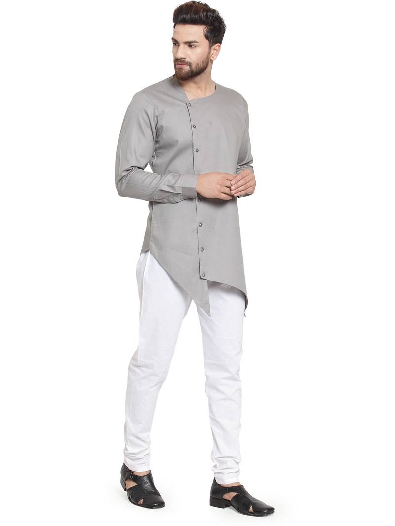 Grey plain cotton kurtapajama RG Designers 3052167