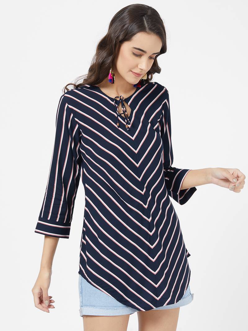 Blue printed viscose longtops BKind 3090133