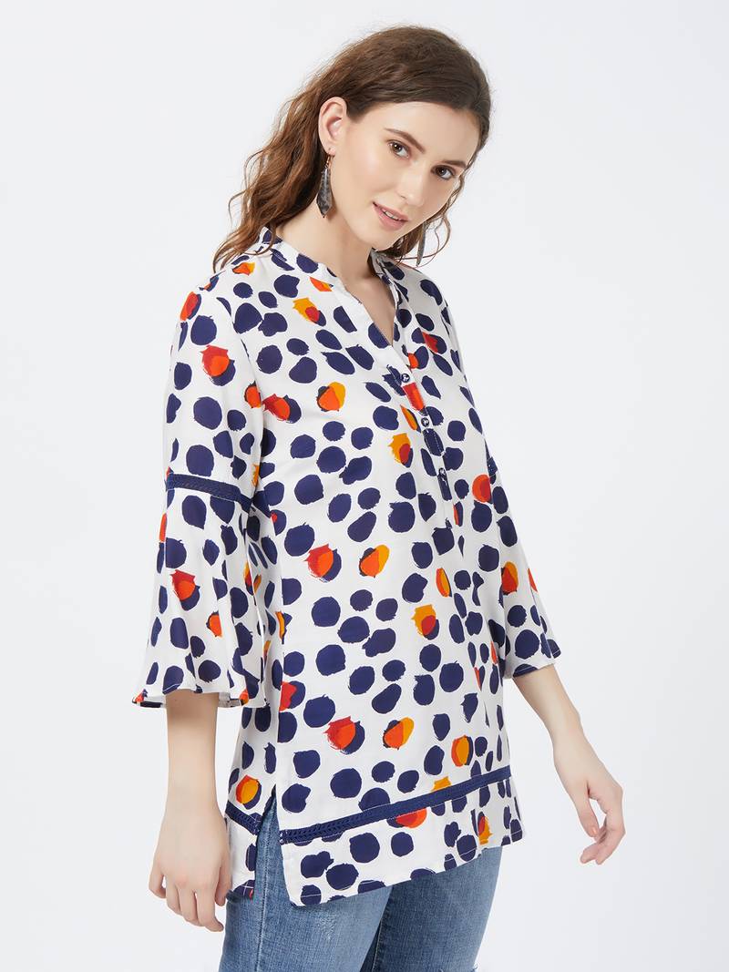 White printed viscose longtops BKind 3090135