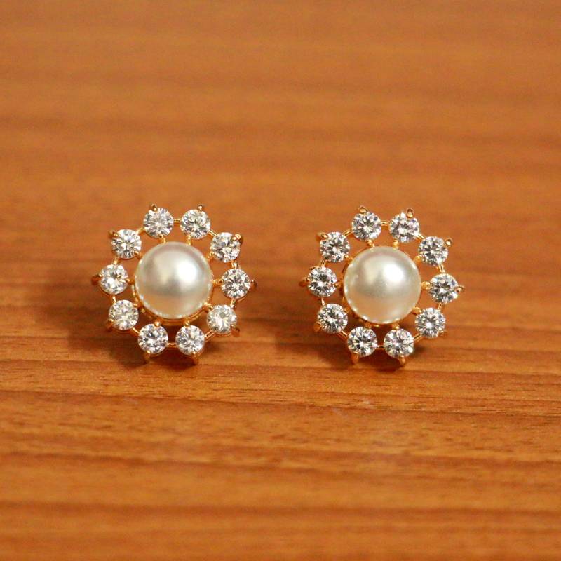 White Pearl Studs Sanvi Jewels 3137812