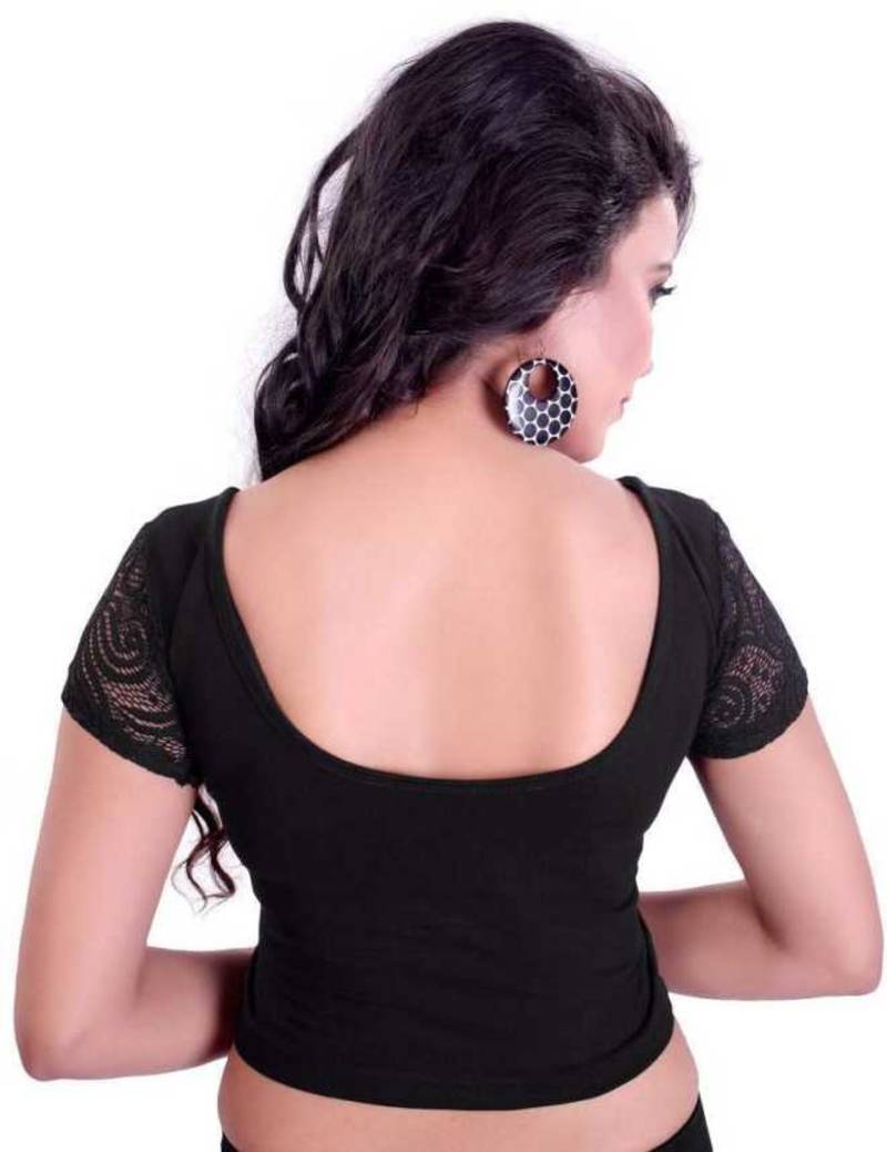 Black Lycra Stretchable Readymade Blouse ADIVA LIFESTYLE PRIVATE