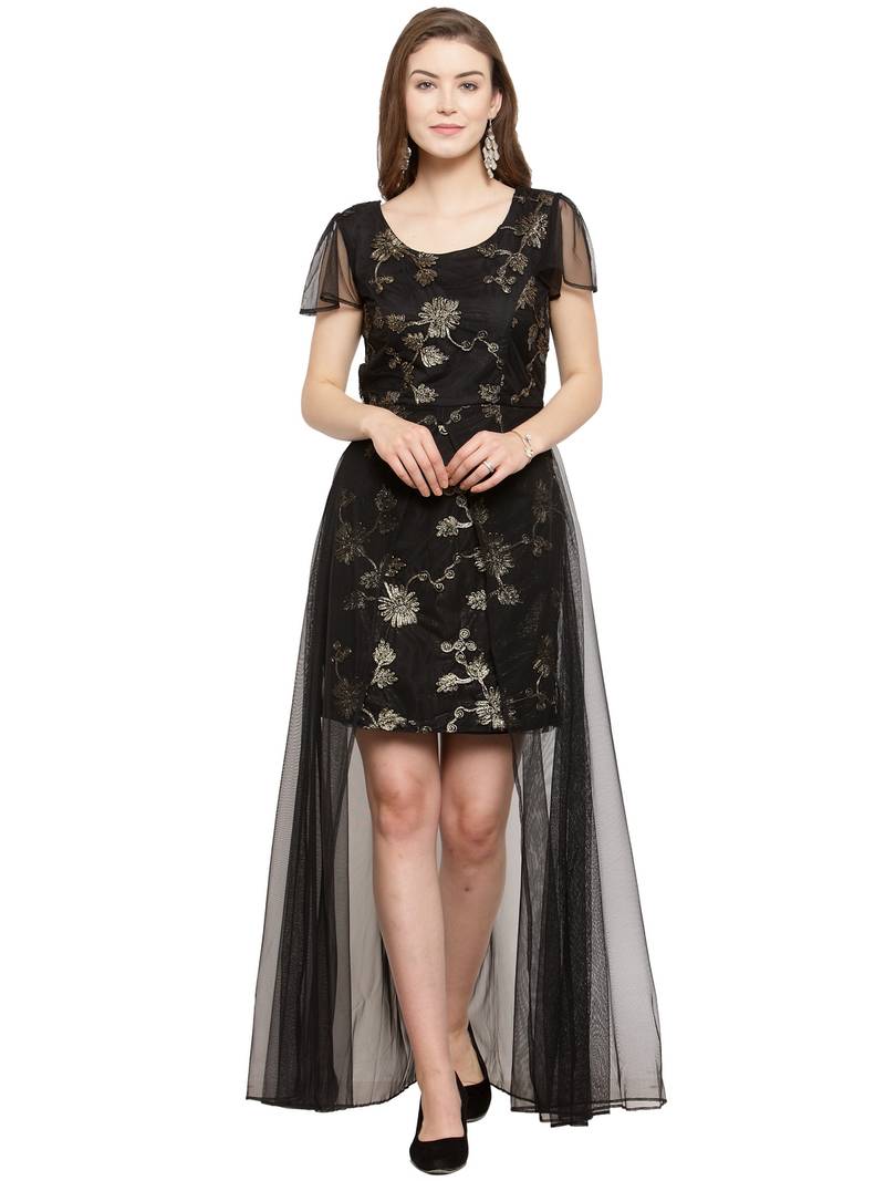 Black plain net maxidresses Just Wow 3170228