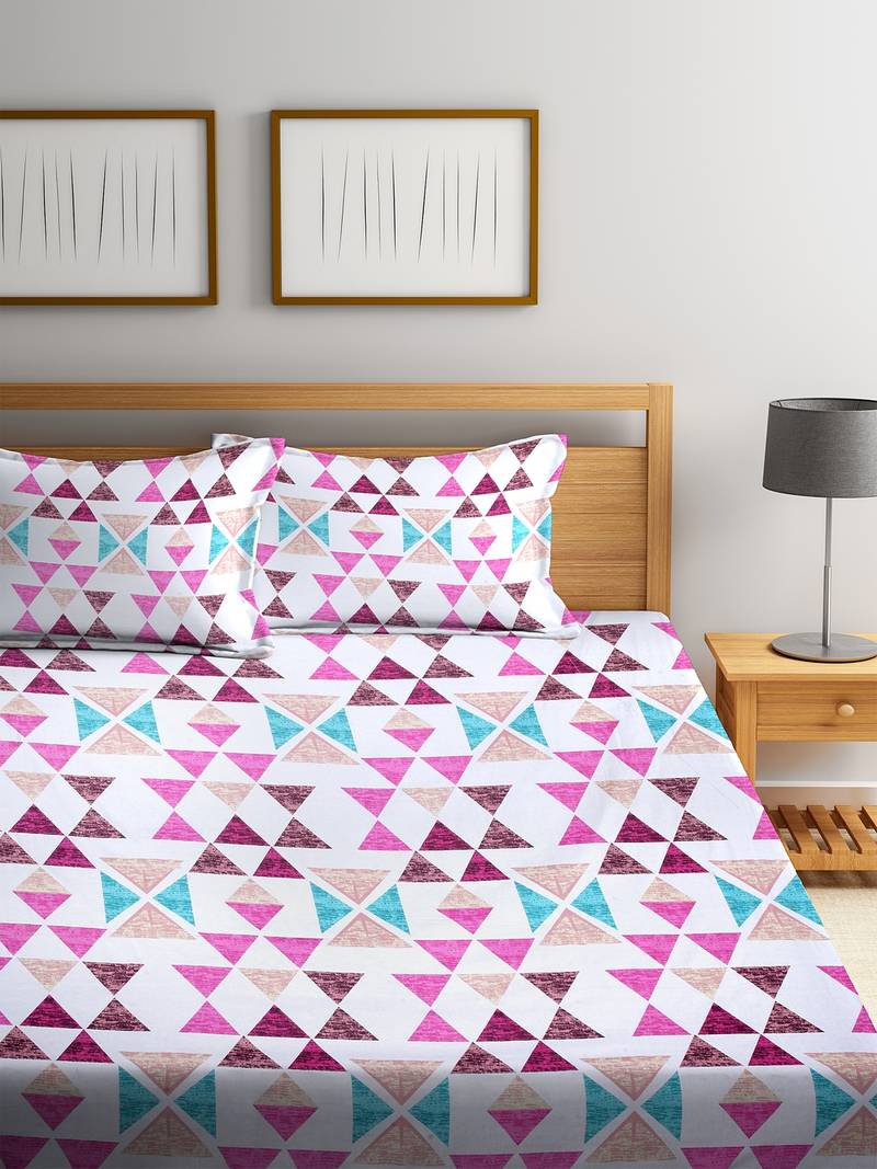 Purple striped Cotton bed sheets Cortina 3182212