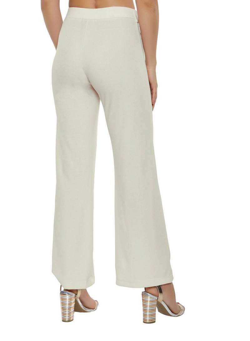 Offwhite plain polyester trousers Patrorna 3185201