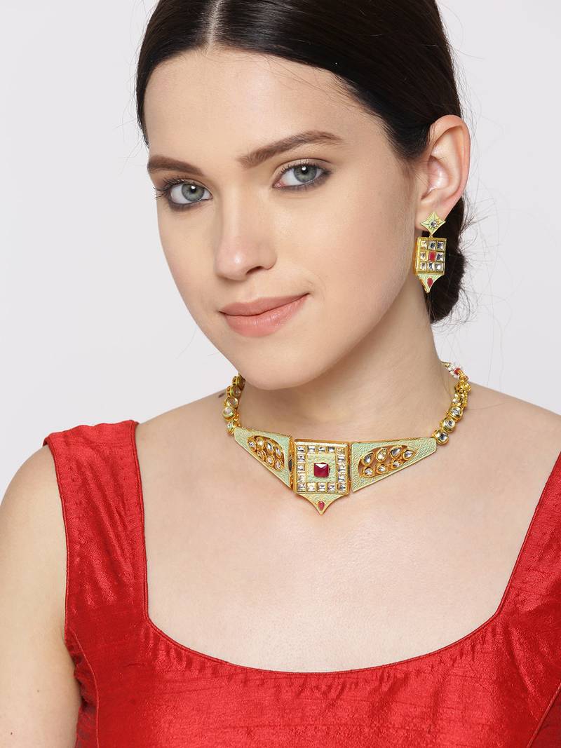 Sea green necklacesets Priyaasi 3239018