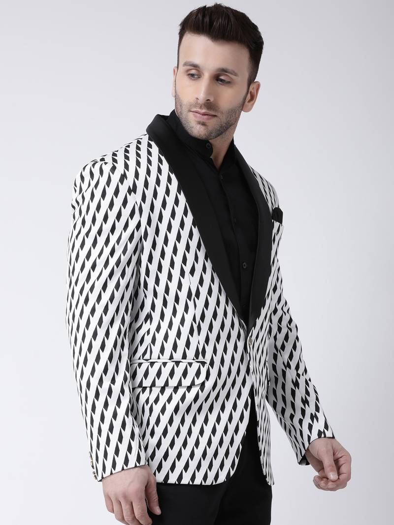 White Woven Cotton Men Blazers Hangup 3242977