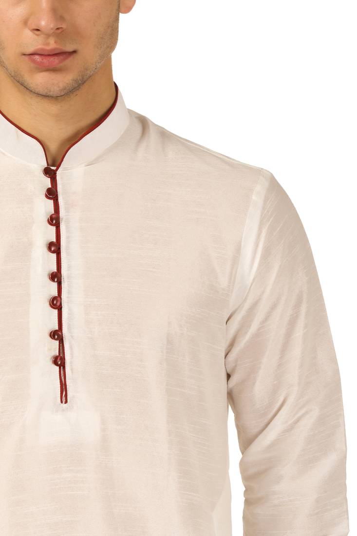 White plain silk dhotikurta Royal Kurta 3252580