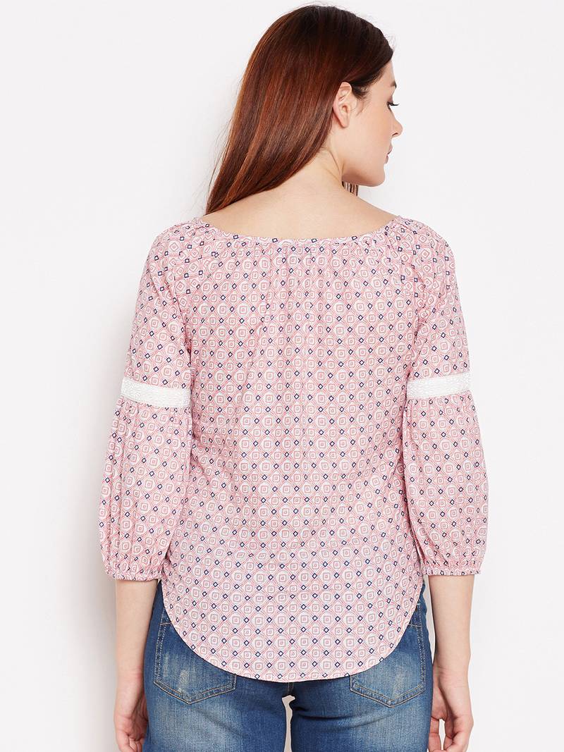 Pink printed cotton tops AASK 3262154