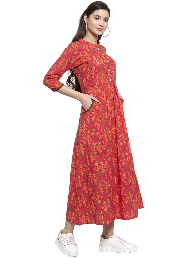 Indibelle Red printed cotton kurtasandkurtis indibelle 3279125