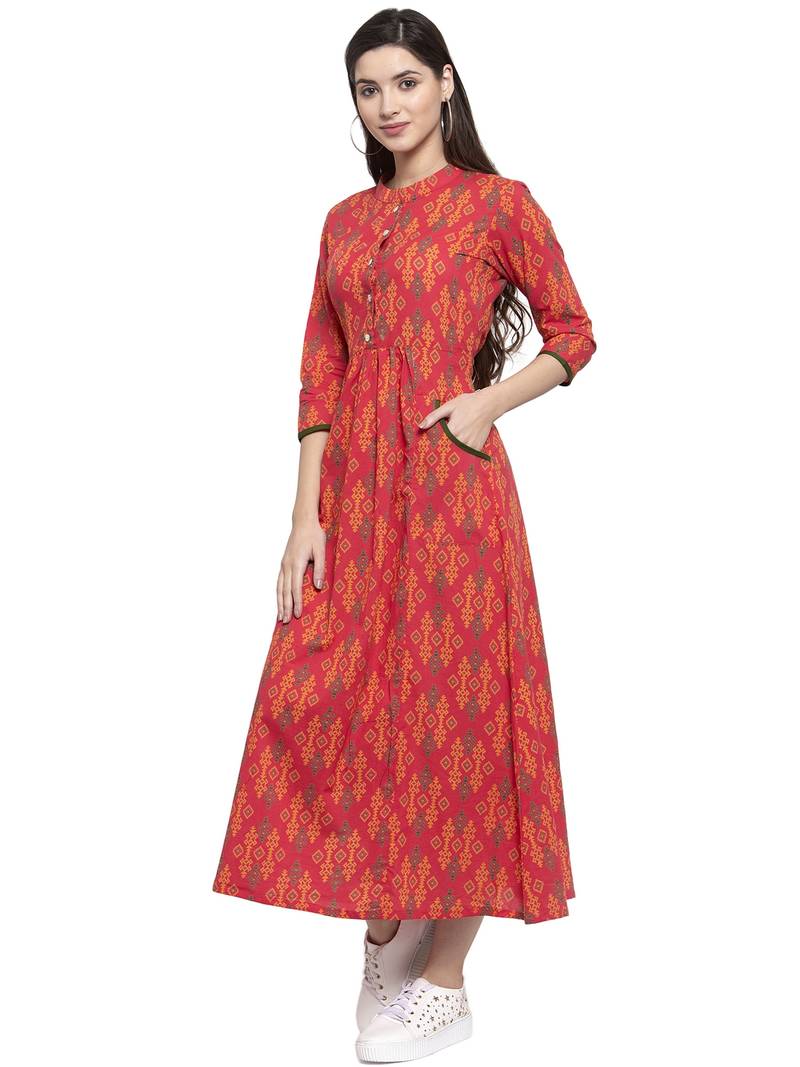 Indibelle Multicolor printed cotton longdresses indibelle 3283579