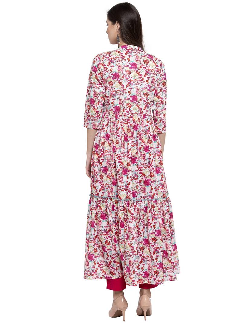 Indibelle Pink printed cotton longdresses indibelle 3283580