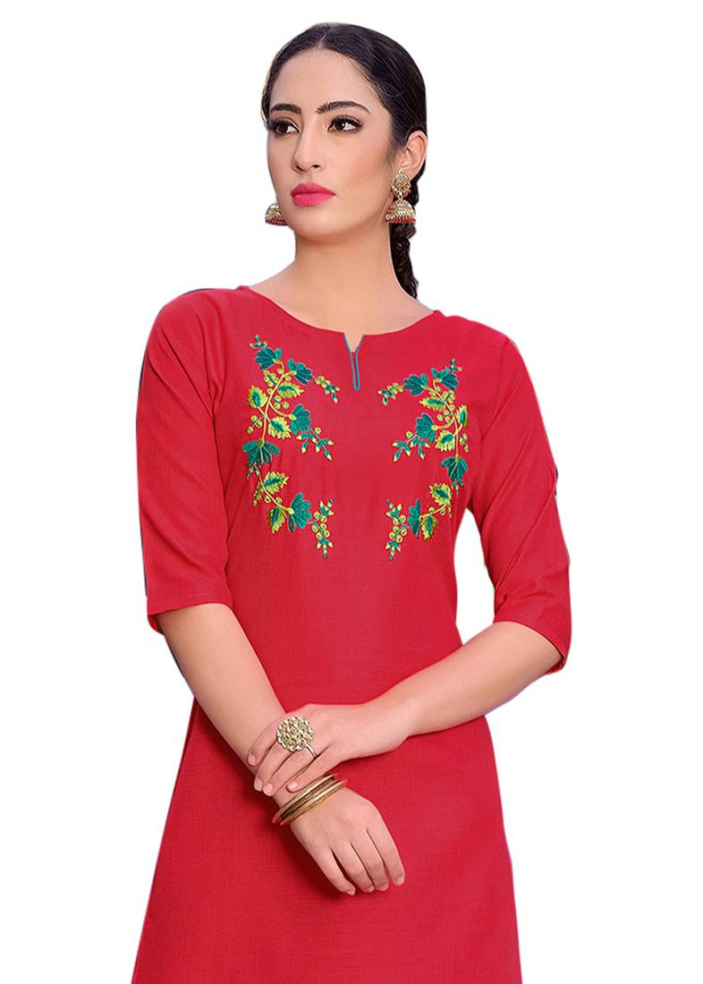 Red embroidered silk ethnickurtis Lilots 3303414