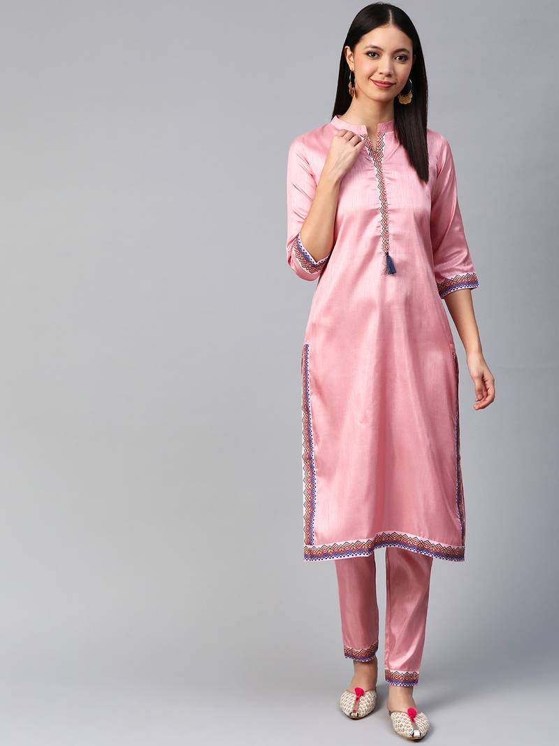 Pink printed art silk kurtasandkurtis ziyaa 3343739